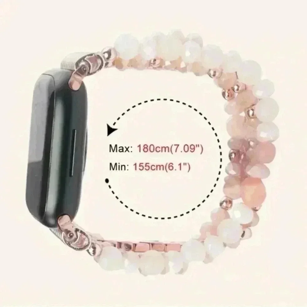 Cute Beaded Rose gold Watchband New Compatible for iWatch Size 42 /44/45